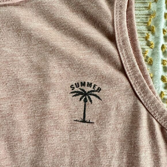 Shein Boy’s Light Red Summer Palm Tree Graphic Tank Top Size 13-14 Year - Picture 2 of 5